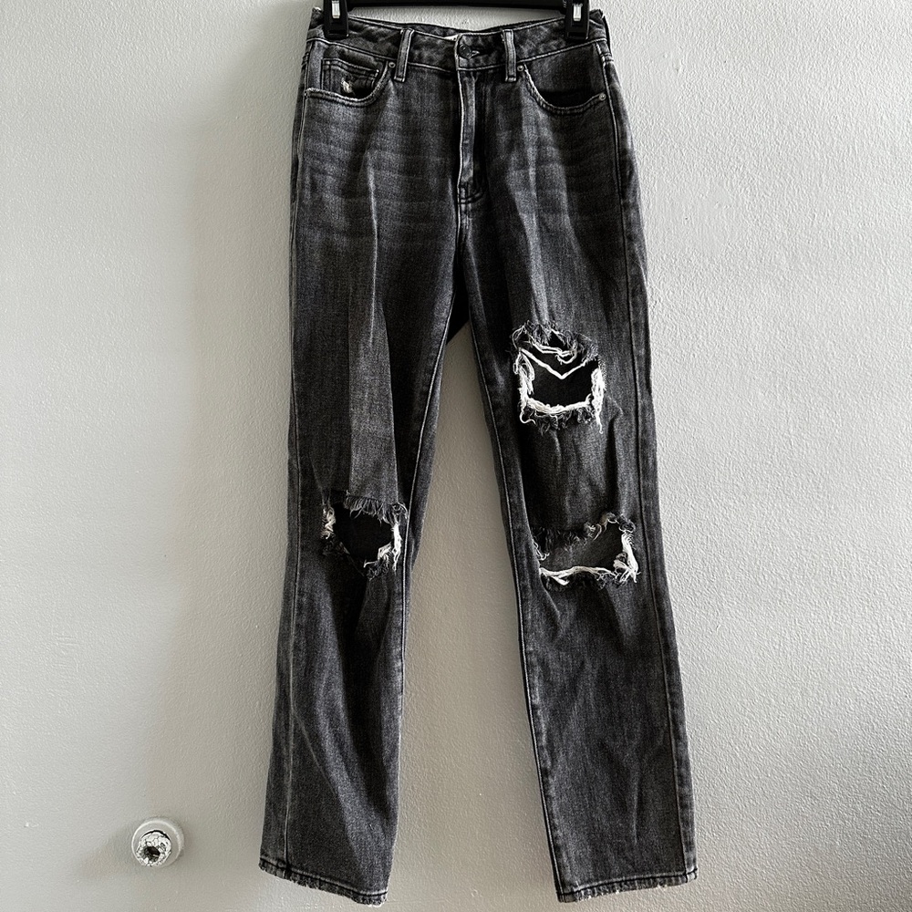 Pacsun High Waist Ripped Black Mom Jean